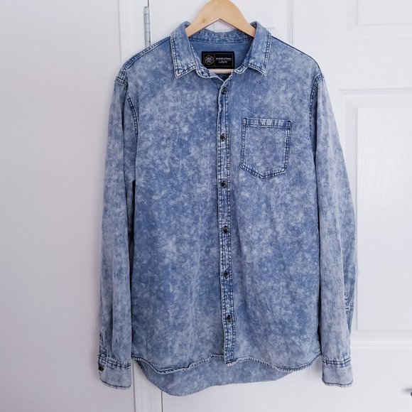 West 49 Denim Button Down Shirt L - Picture 1 of 5
